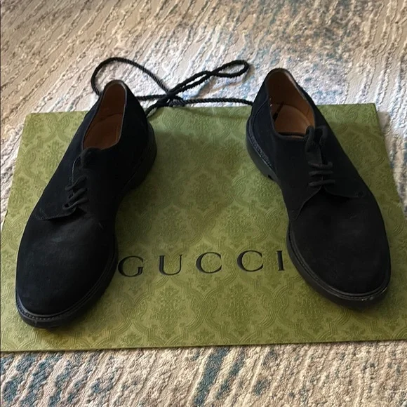 Gucci | Shoes | Gucci Mens Black Suede Oxfords | Poshmark